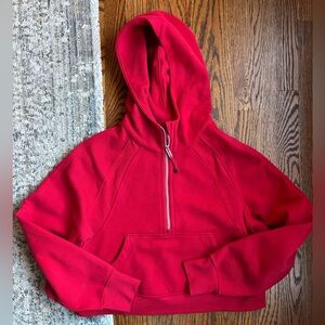 LuluLemon red scuba 1/2 zip hoodie